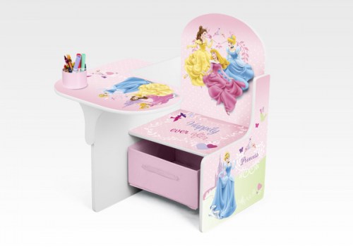 Chaise/Bureau Princesse Disney avec Boîte de Rangement