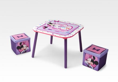 Ensemble Table & Poufs Minnie Mouse