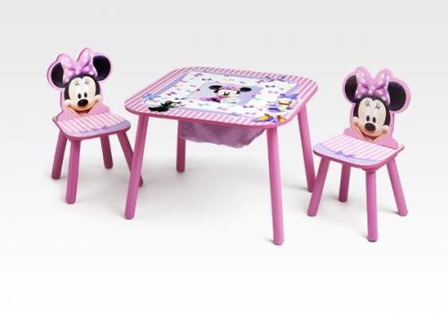 Ensemble Table & Chaises avec Bac de Rangement Minnie Mouse
